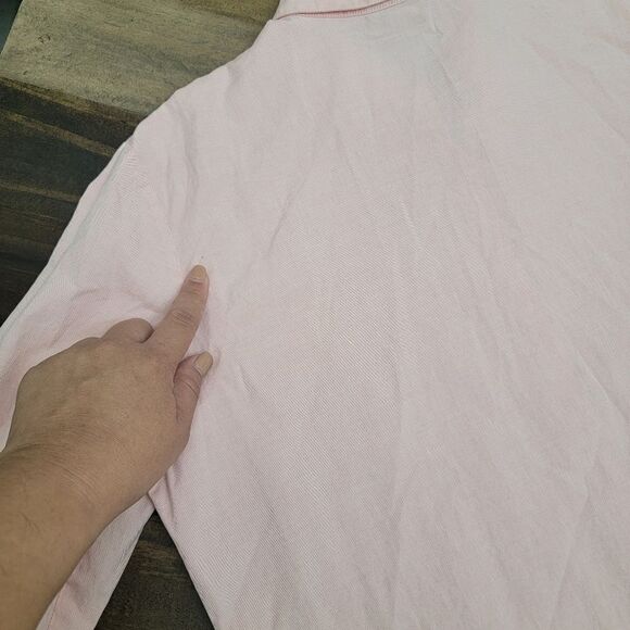 Old Navy Botton Down Light Pink Blouse 3/4 Sleeve 100% Cotton Women's Size XL - Picture 9 of 10